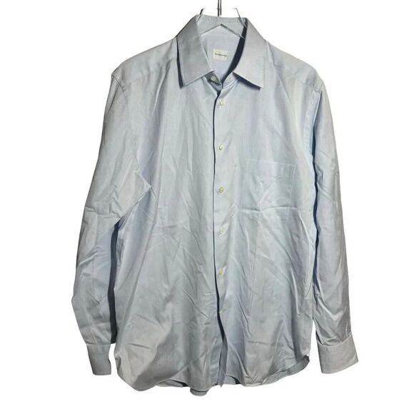 Ermenegildo Zegna Men's regular fit dress shirt size 42 16.5 flight blue - Picture 9 of 9